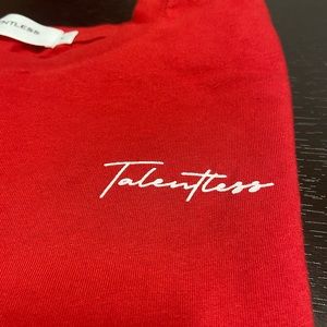 New TALENTLESS red short sleeved women’s crop top…perfect new condition..large
